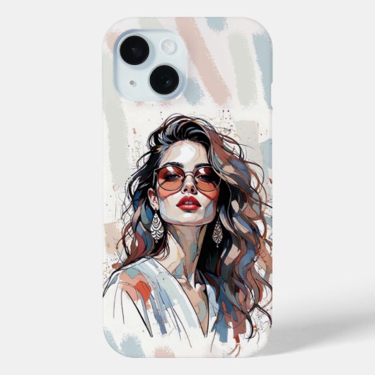 AMITA | Soft Pastel Art Woman Phone Cases Case-Mate iPhoneケース (裏面)