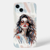 AMITA | Soft Pastel Art Woman Phone Cases Case-Mate iPhoneケース (裏面)