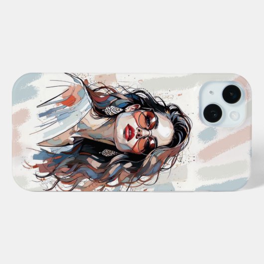AMITA | Soft Pastel Art Woman Phone Cases Case-Mate iPhoneケース (裏面 (横))