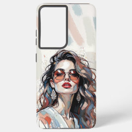 AMITA | Soft Pastel Art Woman Phone Cases Samsung Galaxy S21+ケース