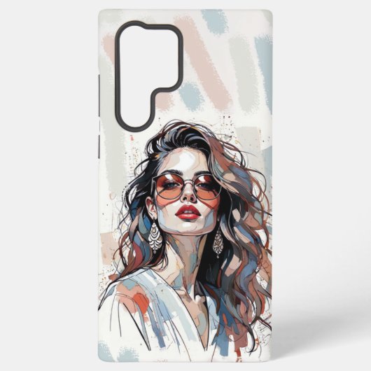 AMITA | Soft Pastel Art Woman Phone Cases Samsung Galaxyケース (裏面)