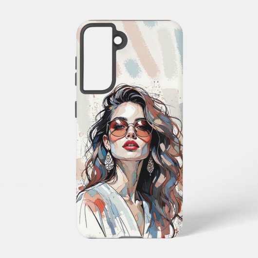AMITA | Soft Pastel Art Woman Phone Cases Samsung Galaxyケース (裏面)