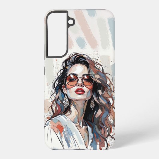 AMITA | Soft Pastel Art Woman Phone Cases Samsung Galaxyケース (裏面)