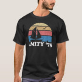Amity – 白いサメの素晴らし夏 – ジョーズ級 tシャツ (正面)