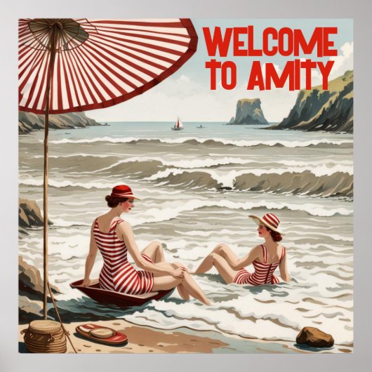 Amity (編集可能)海辺へようこそ ポスター (正面)