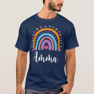 AmmaおばあちゃんのプレゼントかわいいAmma Rainbow Mothers D Tシャツ