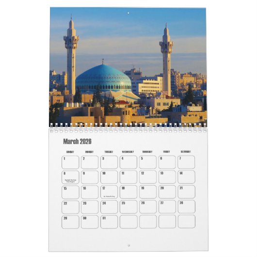 Amman-Jordan Calendar カレンダー (3月 2026)