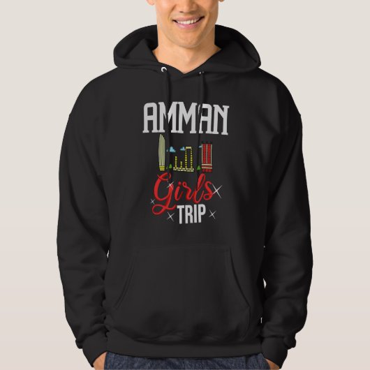 Amman Jordan City Trip Skyline Map Travel 1 パーカ (正面)