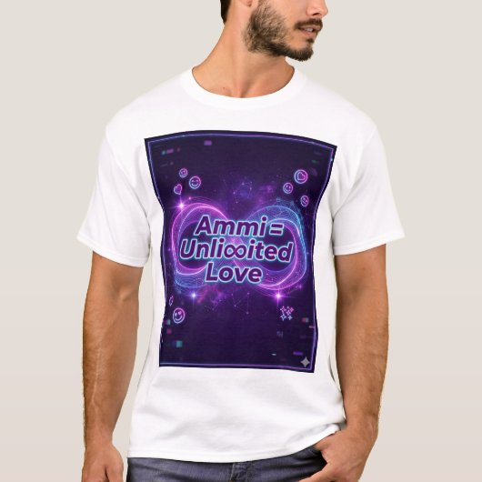 Ammi = 無限の愛 ネオン無限大Tシャツ |  Tシャツ (正面)