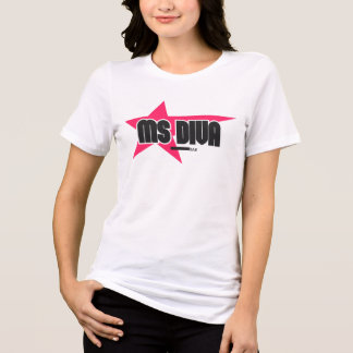AMMO Apparel USA ミズ ディーバ ジェイ スター ピンク レディース トライブレンドTシャツ