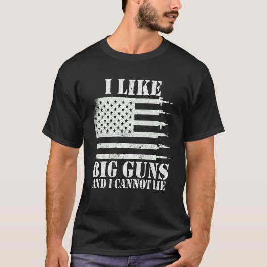 Ammo Gun   I like big guns saying Tシャツ (正面)