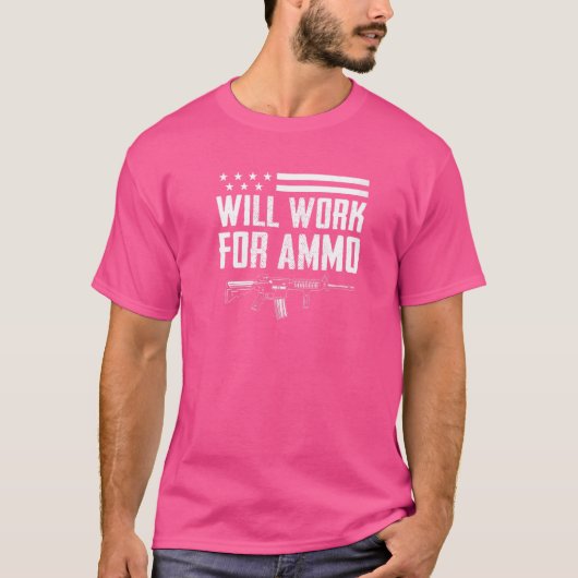 Ammo Pro Guns Ar15ライフルの所有者の銃で動作する Tシャツ (正面)