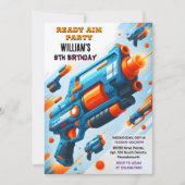 Ammo Team Army Cute Cool Neon Nerf 9th Birthday 招待状 (正面)