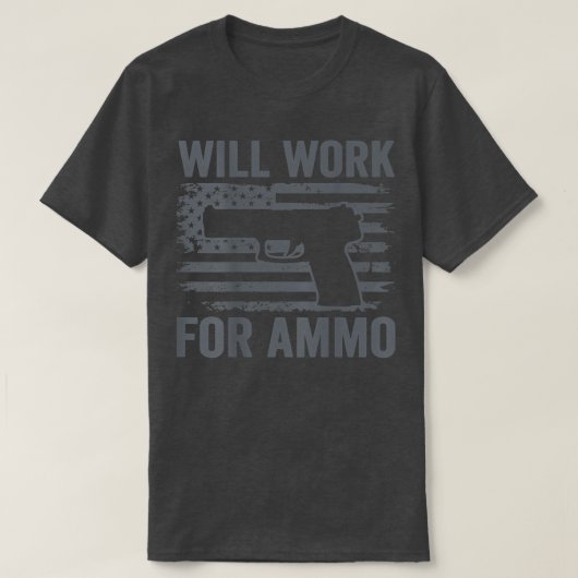 Ammo USA国旗9mmピストルおもしろいガンに出動 Tシャツ (デザイン正面)