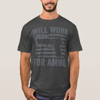 Ammo USA国旗9mmピストルおもしろいガンに出動 Tシャツ