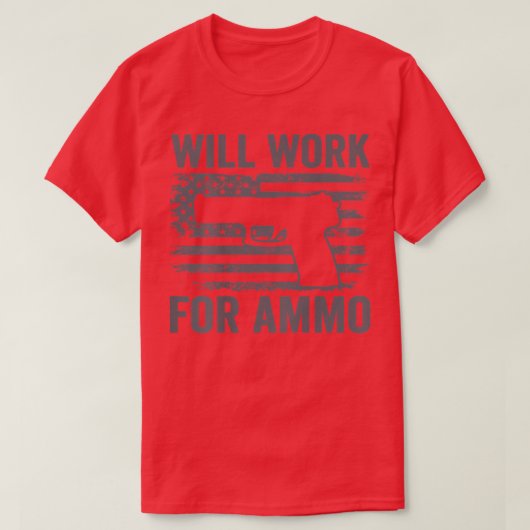 Ammo USA国旗9mmピストルおもしろいガンに出動 Tシャツ (デザイン正面)