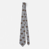 Ammonite Fossil Photo Tiled On Gray Neck Tie ネクタイ (正面)