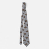 Ammonite Fossil Photo Tiled On Gray Neck Tie ネクタイ (裏面)