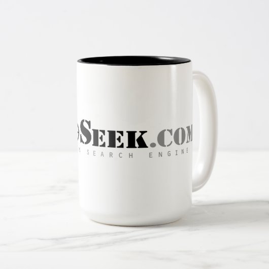 AmmoSeekのロゴのコーヒー・マグだけ ツートーンマグカップ (正面右)