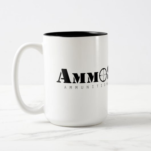 AmmoSeekのロゴのコーヒー・マグだけ ツートーンマグカップ (左)