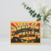 Amnicon Falls州立公園の滝の屋根付き橋 ポストカード (スタンド正面)