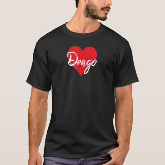 Amo A Deago Primer Nombre Yo Corazón Tシャツ (正面)