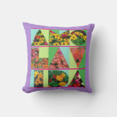 AMO LA VIDAブルーグリーンフローララベンダーリム クッション (正面)