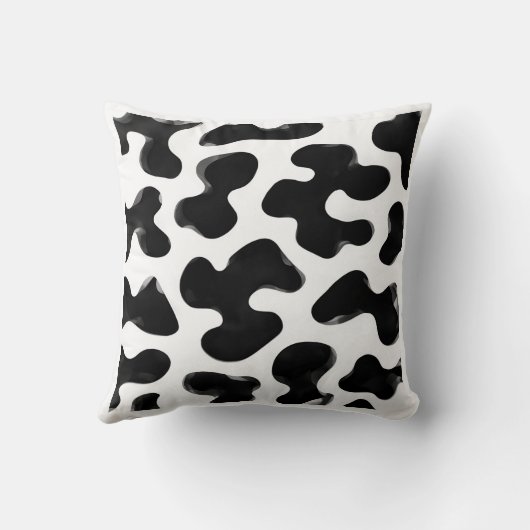 Amoeba Negative Space Monochromatic Pattern クッション (裏面)