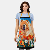 AMONG THE POPPIES Chow エプロン (着用した状態)