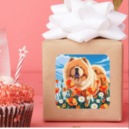 AMONG THE POPPIES Chow スクエアシール