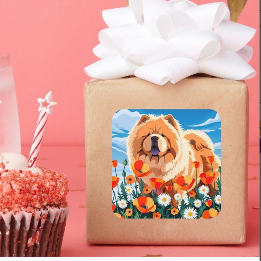 AMONG THE POPPIES Chow スクエアシール