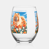 AMONG THE POPPIES Chow ステムなしワイングラス (正面)