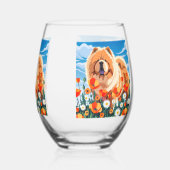 AMONG THE POPPIES Chow ステムなしワイングラス (裏面)