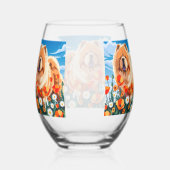 AMONG THE POPPIES Chow ステムなしワイングラス (右)