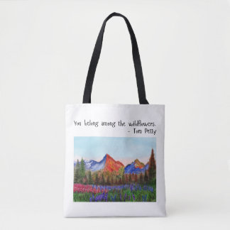 Among The Wildflowers Inspirational Faith Quote トートバッグ