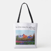 Among The Wildflowers Inspirational Faith Quote トートバッグ (裏面)