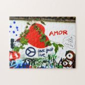 Amorハートと落書き壁の平和 – ジグソーパズル (横)