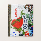 Amorハートと落書き壁の平和 – ジグソーパズル (縦)