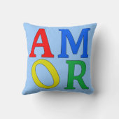 AMOR枕カラフルの愛の内スペインの容 クッション (裏面)