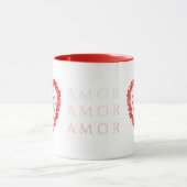 AMOR スペイン語でLOVE 赤 コンボ マグカップ (中央)