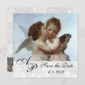 Amor and Psyche as Children Wedding Partyモノグラム 招待状 (正面/裏面)