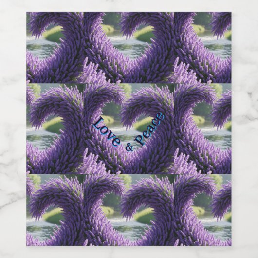 Amor en Cada Gota-Lavender Heart ワインラベル (シングルラベル)