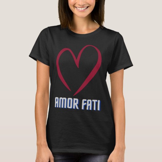 AMOR FAT Friedrich Nietzscheあなたの運命のピロスを愛する Tシャツ (正面)