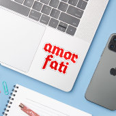 Amor Fati (赤) シール (ノートパソコンとiPhone)