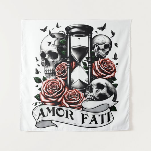Amor Fati - Memento Moriゴシック・アート タペストリー (正面)