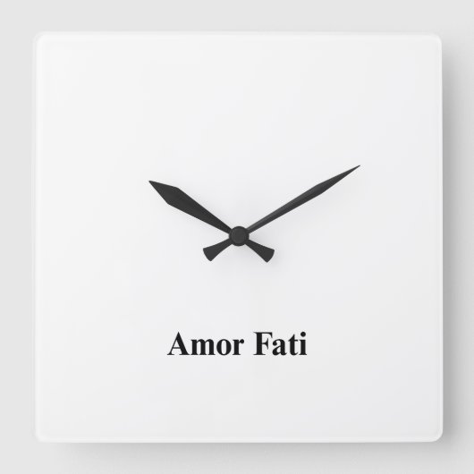 Amor Fati Minimalist Office Wall Clock スクエア壁時計 (正面)
