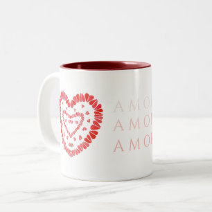 AMOR-LOVEスペインのマルーン二音マグカップ ツートーンマグカップ