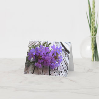 Amor Purple Verbena Blank Greeting Card サンキューカード