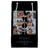 AMOR Quote Black Collage Welcome Wedding 6 Photos スモールペーパーバッグ (正面)