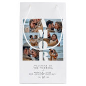 AMOR Quote White Collage Welcome Wedding 6 Photos スモールペーパーバッグ (裏面)